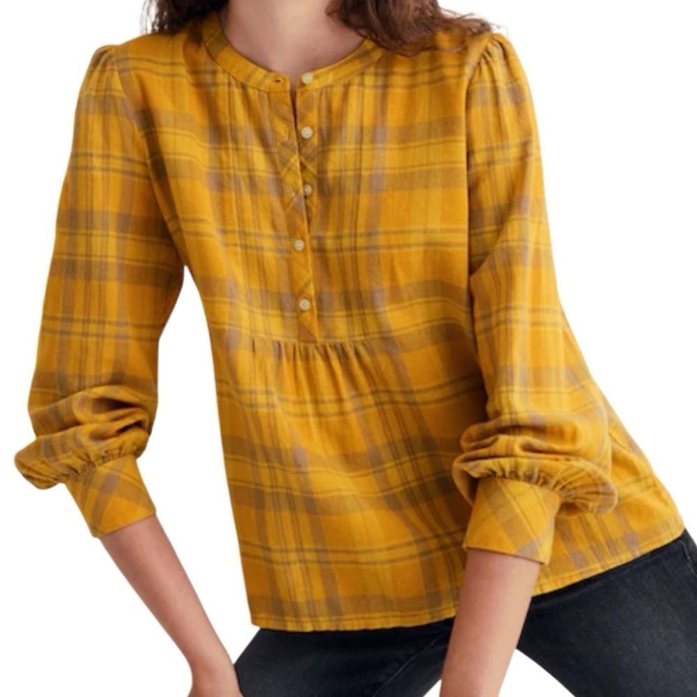 Madewell Flannel Leysfield Popover Shirt Size Small